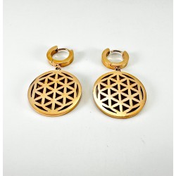 Rose Yaşam Çiçeği Detaylı Küpe